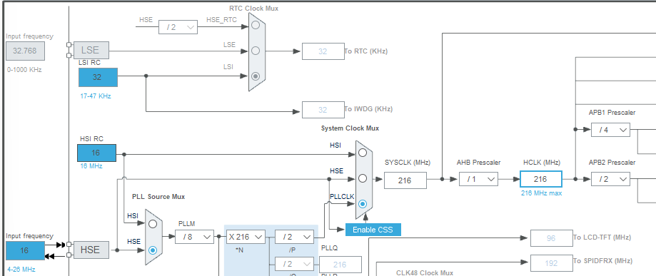 HSE Clock Config 설정